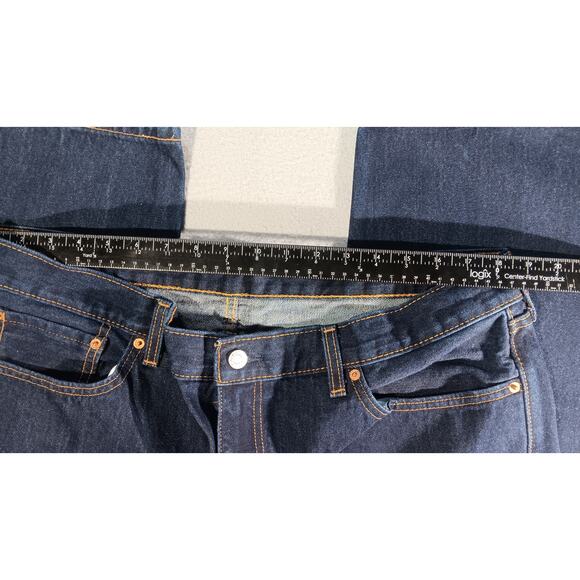 Levi’s 505 Regular Fit Jeans Men’s 42x32 Dark Wash Straight Leg Denim Blue USA - Picture 3 of 7